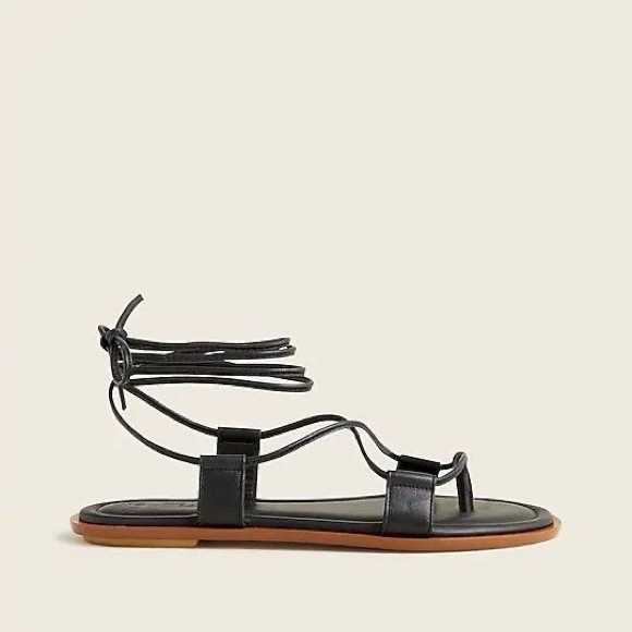 NEW J Crew Sorrento lace-up gladiator sandals in leather, black - 6.5 - Picture 2 of 6